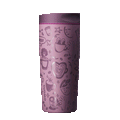 SmoothSip Slider 20oz top-down view, dark purple lid with mauve slider button slid open revealing the sip hole
